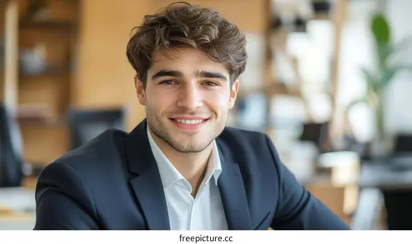 Caucasian Businessman Portrait in Office
