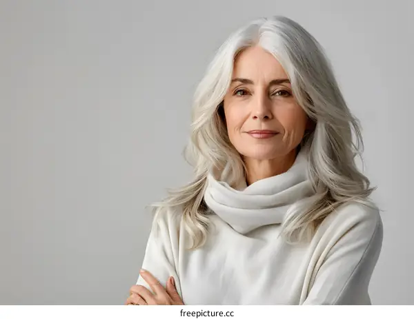 portrait of a beautiful senior woman with gray hair