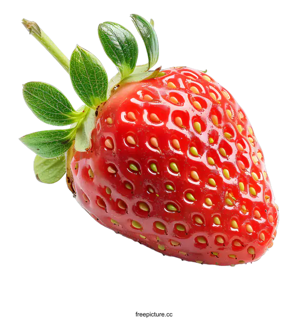 [Transparent Background PNG]single strawberry on white background