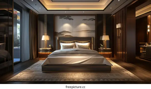Luxury Modern Bedroom Interior Design Illustration
