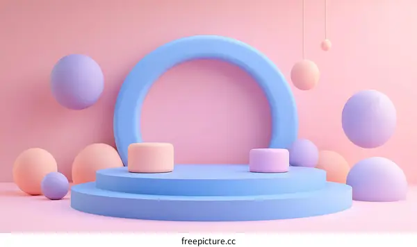 Pastel Geometric Display Podium Background