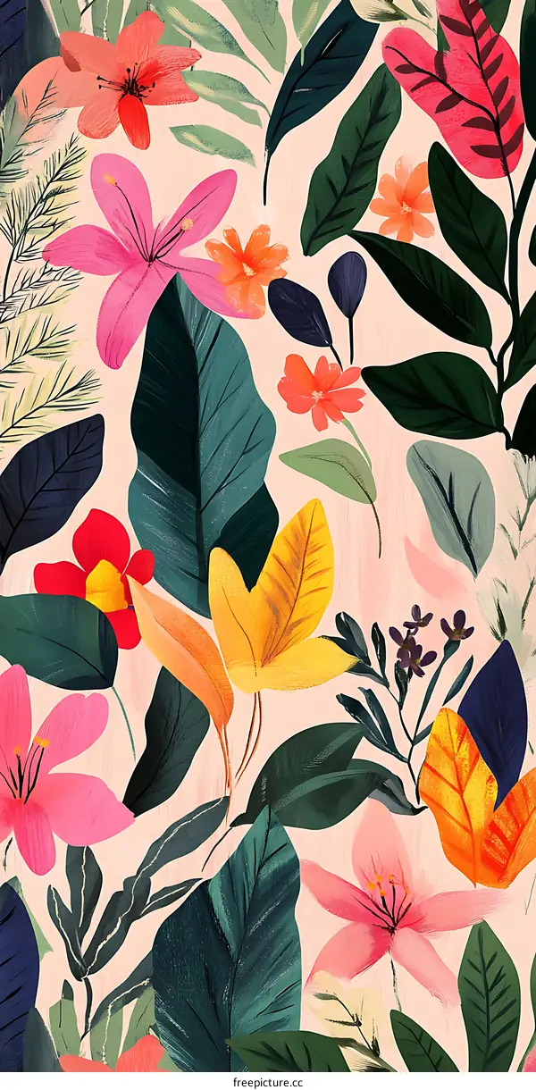 Tropical Floral Pattern Illustration