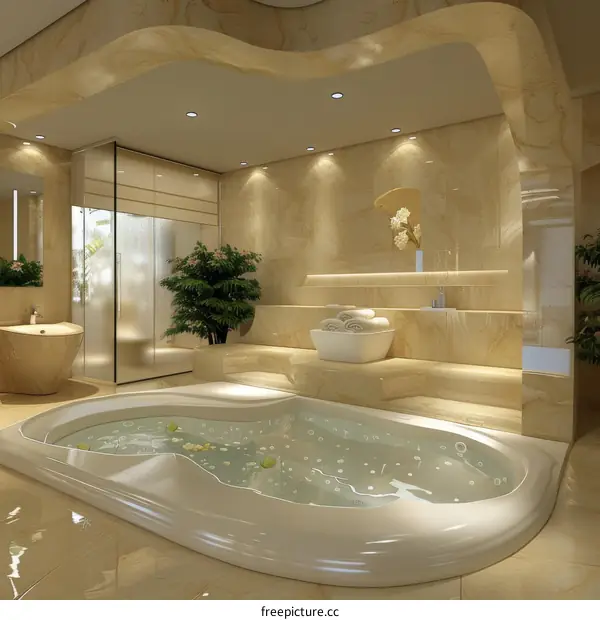 Luxury Modern Spa Bathroom Design Illustration