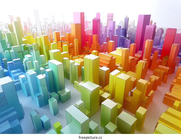 Colorful city illustration