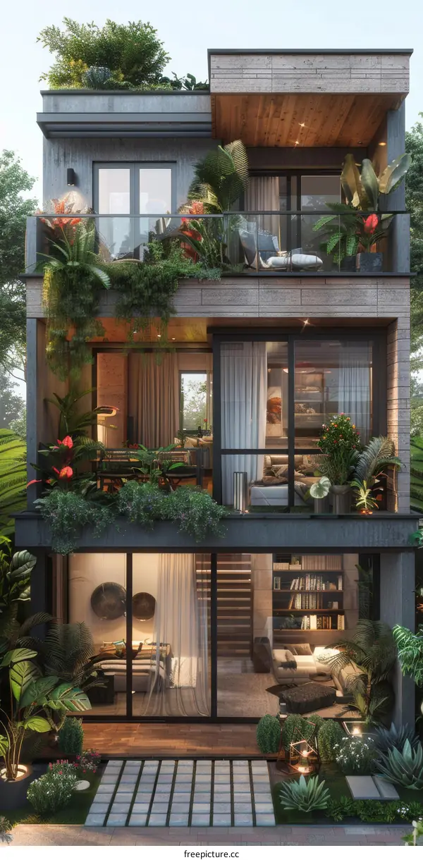 Modern Duplex Home with Garden