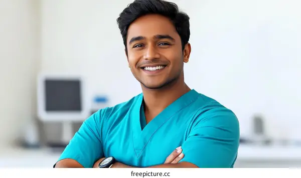 Friendly Doctor in Medical Uniform