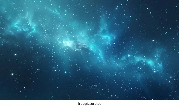Mesmerizing Blue and White Nebula with Sparkling Stars