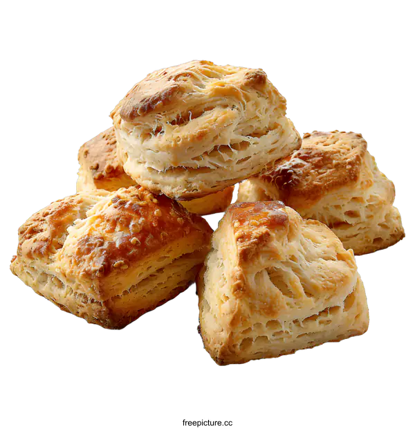 [Transparent Background PNG]Freshly Baked Biscuits on White