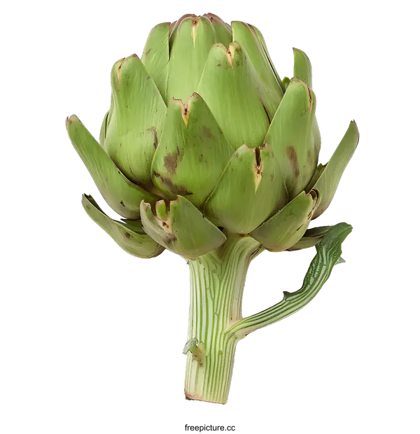 [Transparent Background PNG]Fresh Green Artichoke Isolated on White Background