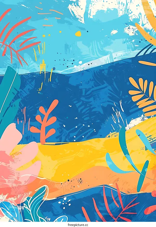 Abstract Tropical Summer Background Illustration