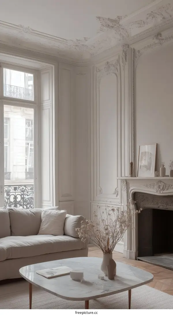 Elegant Parisian Living Room Interior Design