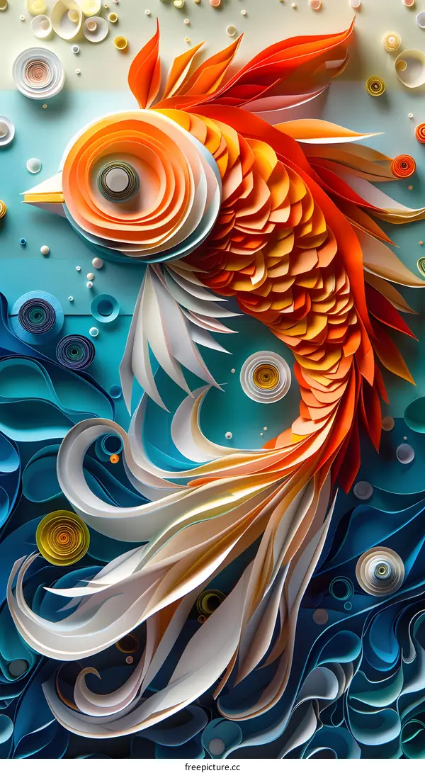 Golden Fish Paper Art