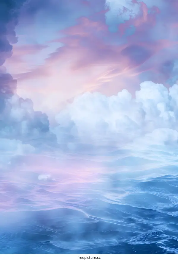 Beautiful Clouds in the Sky Over Ocean