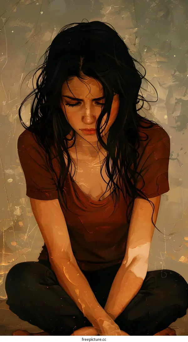 Woman Sitting with Wet Hair, Painting