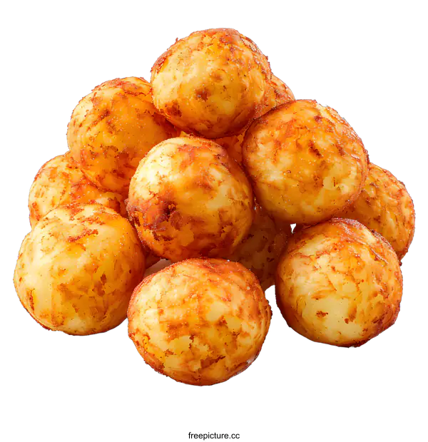 [Transparent Background PNG]Pile of Fried Potato Balls