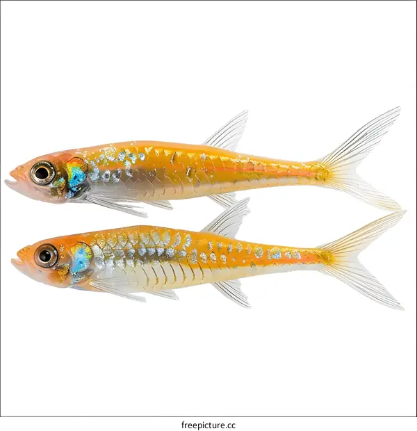 realistic illustration of two orange fish