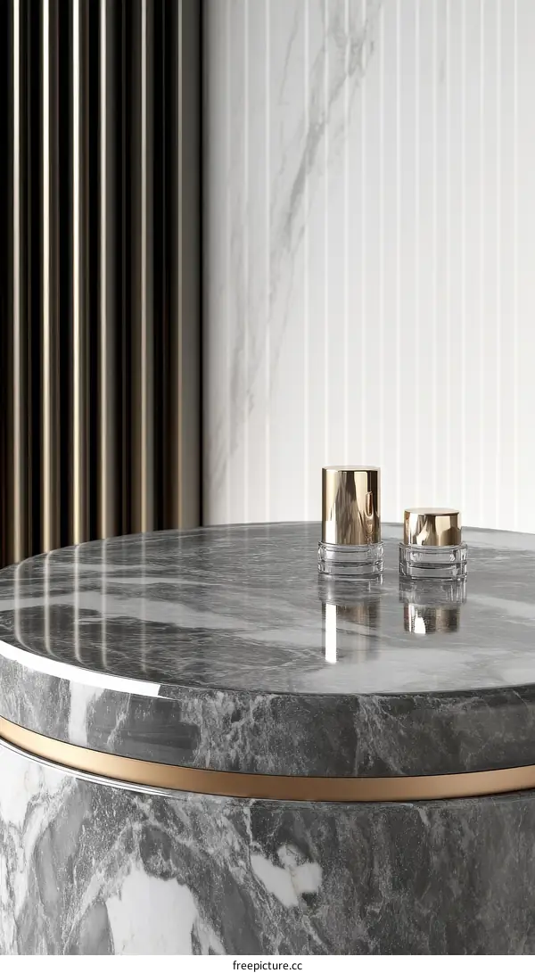 Modern Marble Coffee Table with Elegant Decor