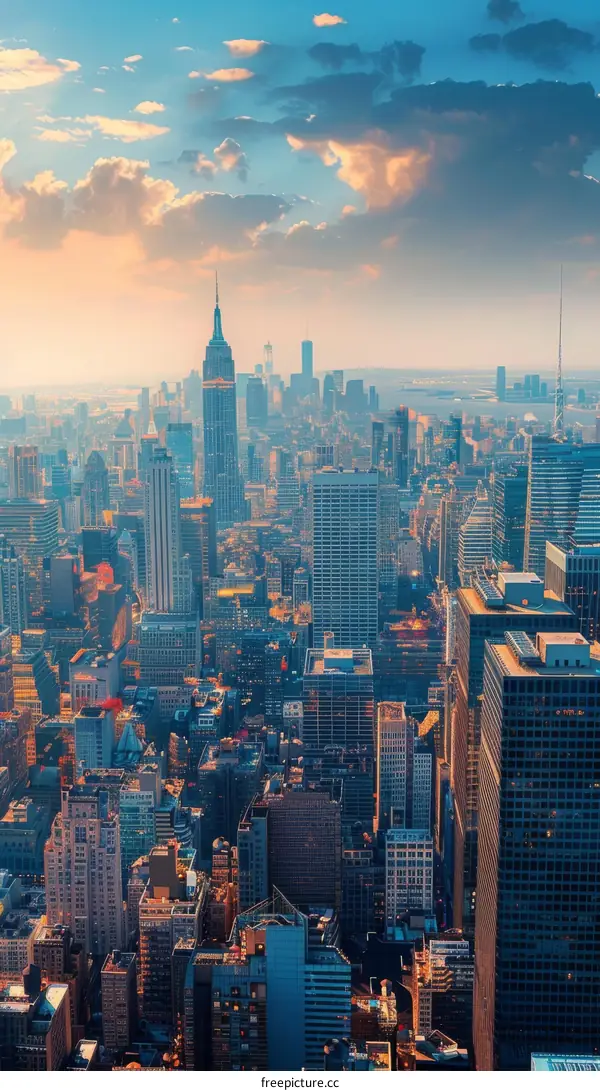 Empire State Building and New York City Skyline at Sunset