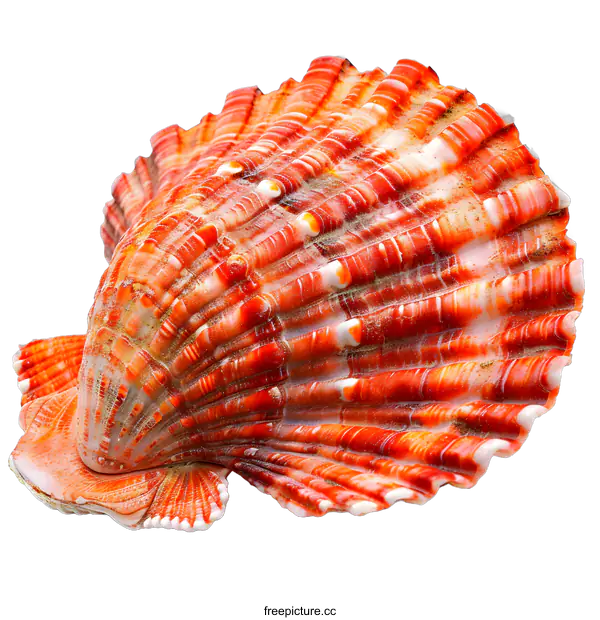 [Transparent Background PNG]Orange red pecten shell