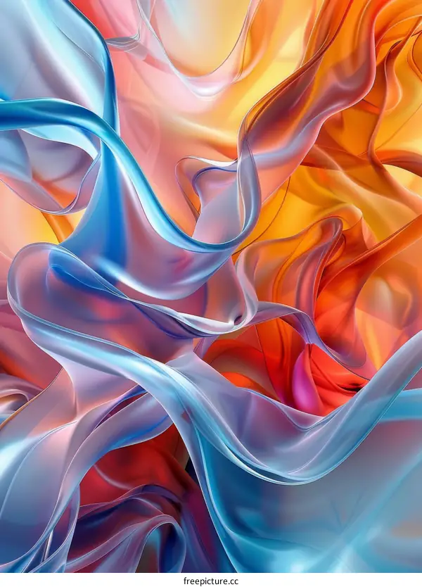 Abstract Colorful Wave Background with Smooth Folds