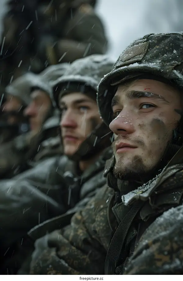 Russian soldiers in the snow