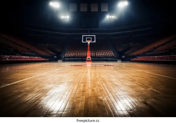 Well-Lit Basketball Court
