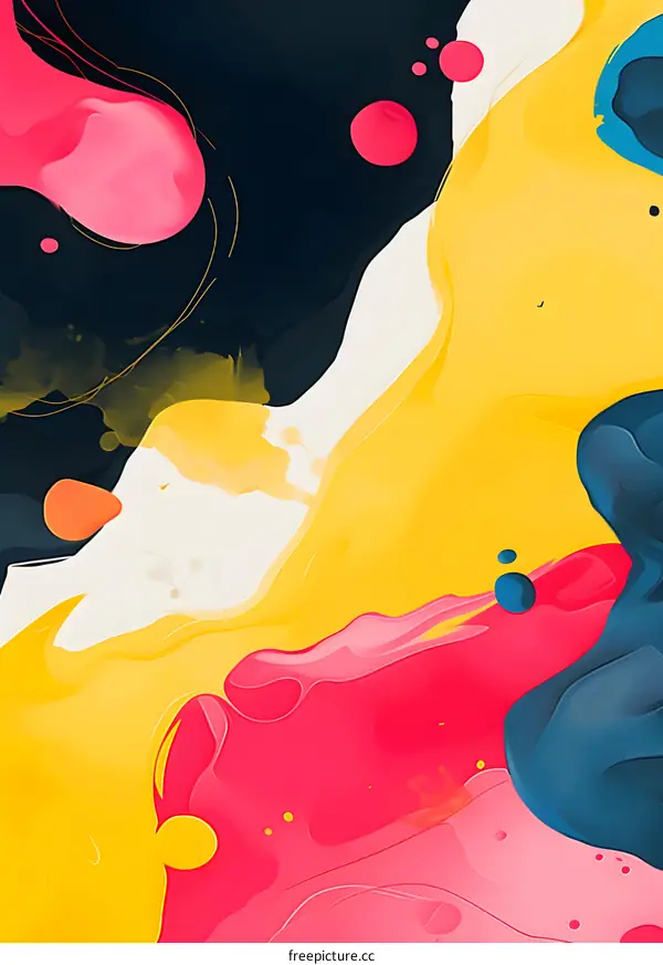 Abstract Colorful Liquid Swirls Background