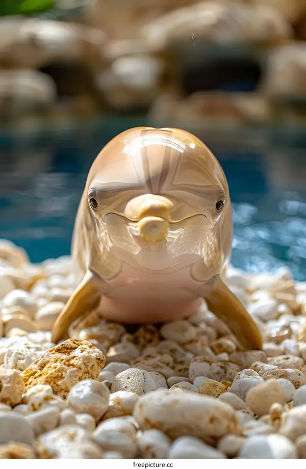 Dolphin Portrait on Rocks