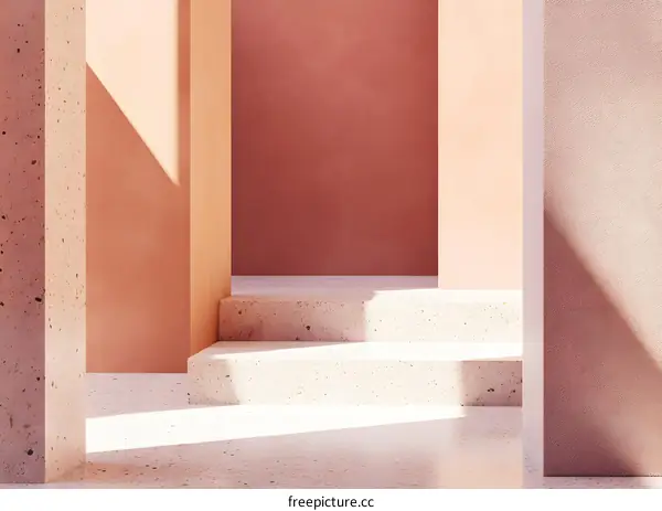 Minimalist Architectural Design With Steps And Walls