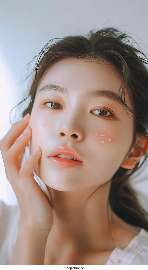 Portrait of a Young Woman with a Soft and Natural Look