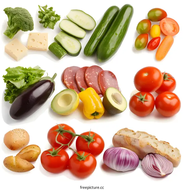 Fresh Vegetables and Ingredients for a Healthy Salad