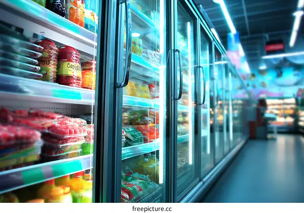 Grocery Store Refrigerated Display Cases