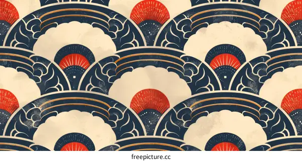 Japanese Wave Seamless Pattern