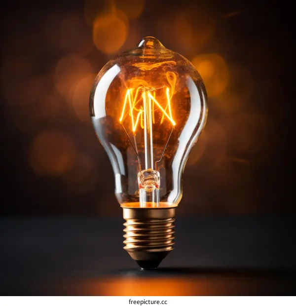 Glowing Light Bulb Idea Concept