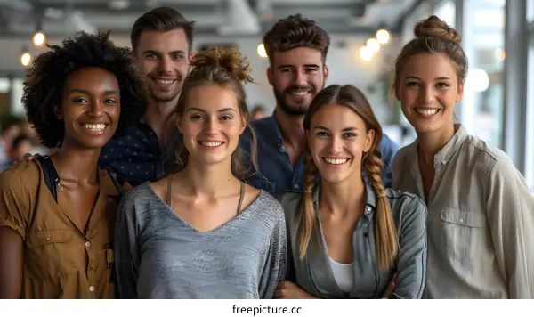 portrait of a group of young professionals smiling