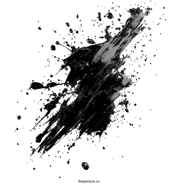 [Transparent Background PNG]Abstract Ink Splatters and Splashes
