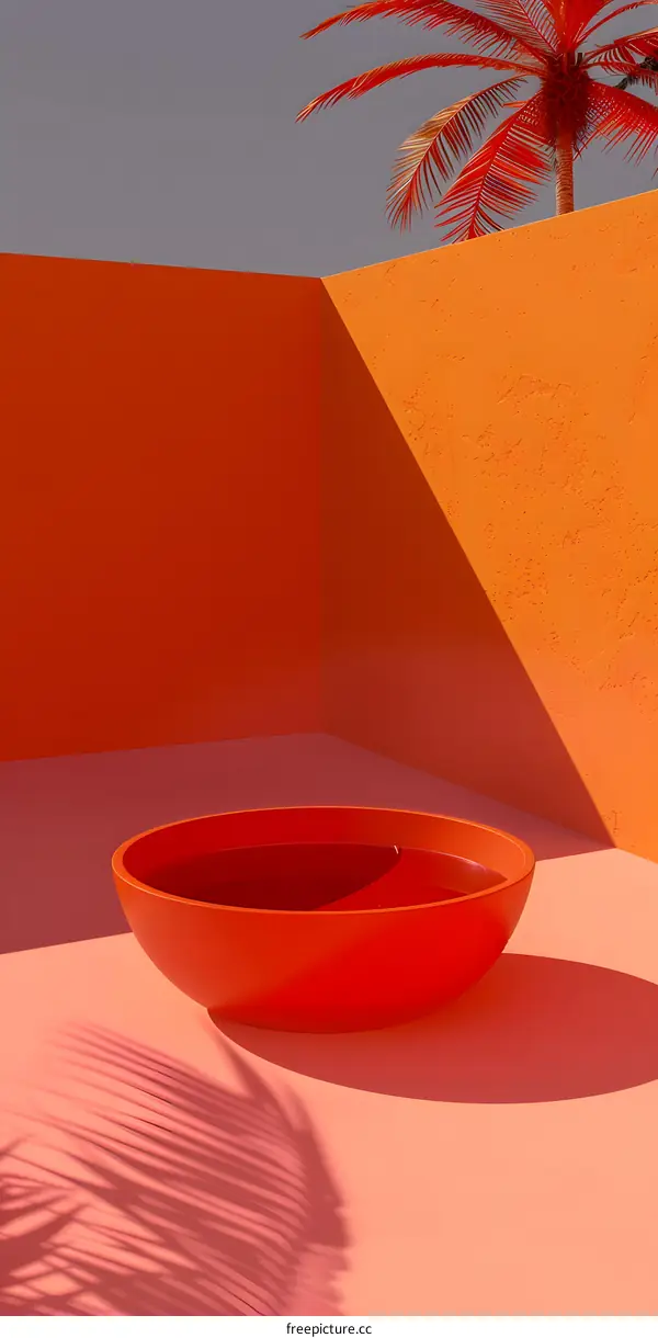 Orange Minimalist Summer 3D Render