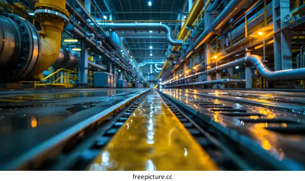 Industrial Pipes and Valves: Close-Up View