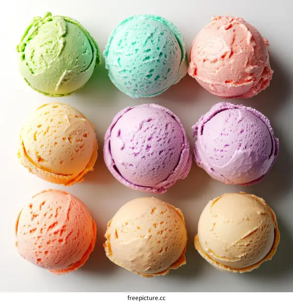 Colorful Ice Cream Balls Display