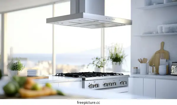 Modern Kitchen with Stainless Steel Range Hood