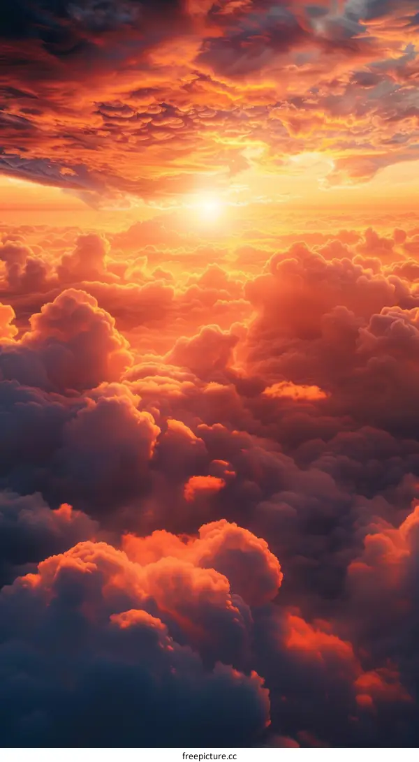 Golden Sunset Above the Clouds