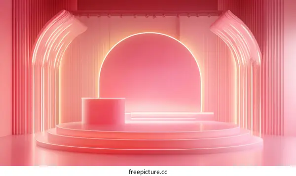 Pink Neon Stage Display Illustration