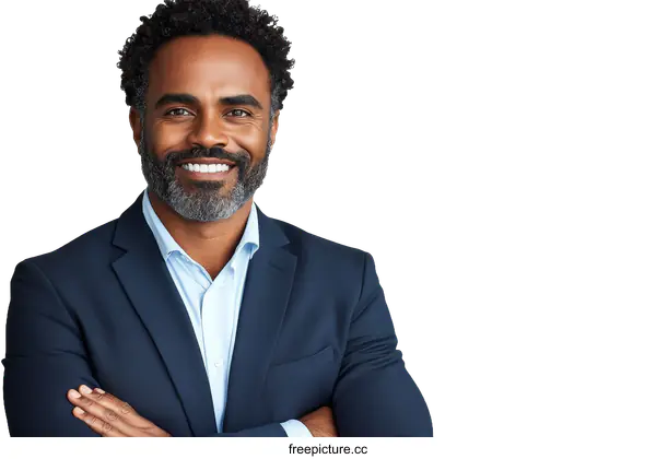 [Transparent Background PNG]Confident Businessman Portrait