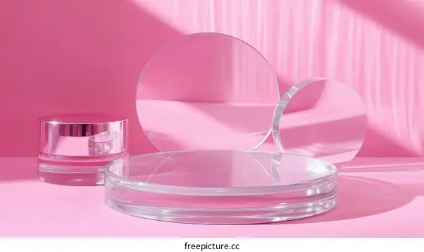 Pink Modern Cosmetic Product Display