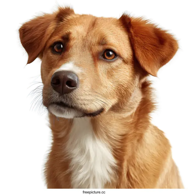 [Transparent Background PNG]Closeup Portrait of a Ginger Dog