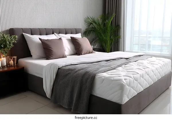 Modern Bedroom with a Comfortable Bed and Cozy Decor