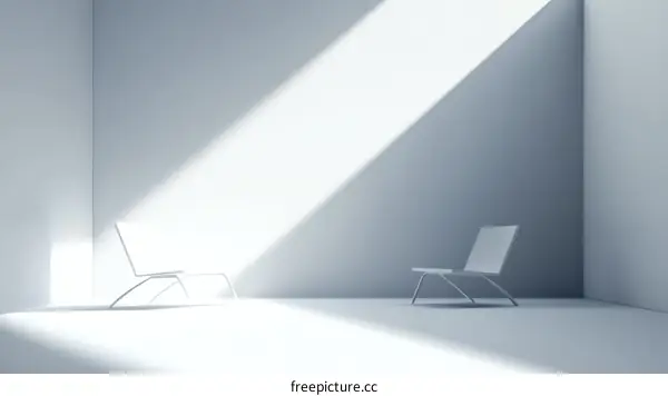 Empty Modern Room with Single Chair and Sunlight