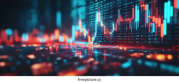 Abstract Digital Stock Market Chart Visualization