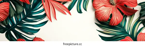 Tropical Floral Decorative Border Design