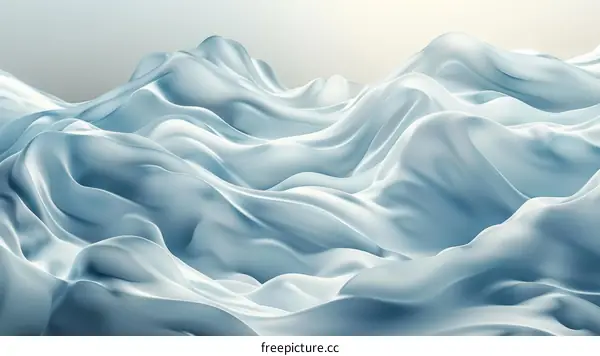 Abstract Light Blue Flowing Mountains